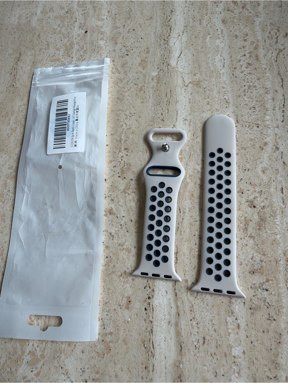 White and navy blue Silicone Sport Bracelet Watch Band
